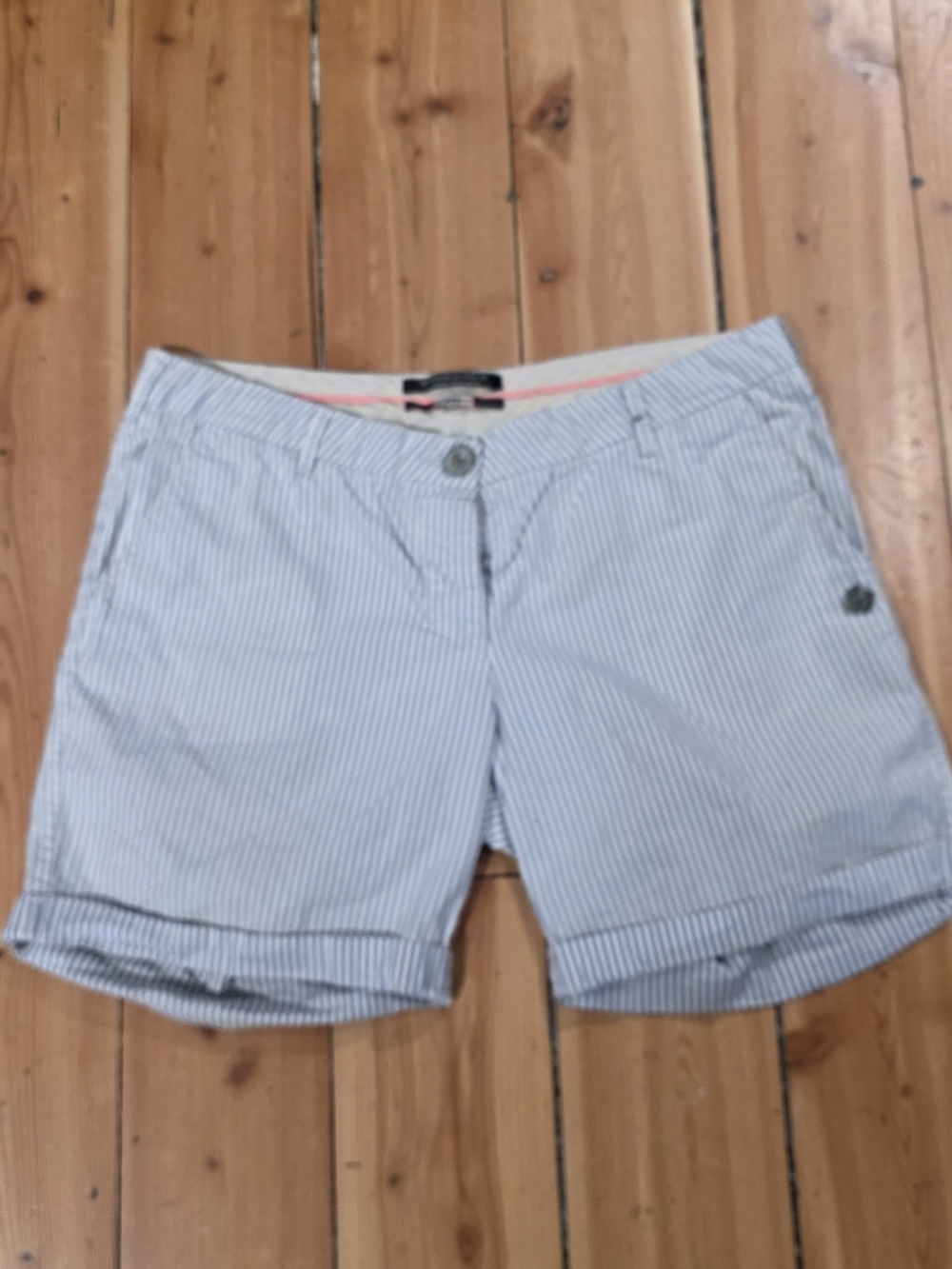 Scotch & Soda Light Blue Pinstripe Bermuda Shorts